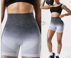 Seamless Ombre High-Waist Sports Shorts