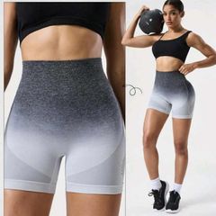 Seamless Ombre High-Waist Sports Shorts