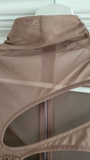 BERSHKA Mocha ruched bodycon dress Sz S (Fit 8 UK)