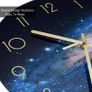 Black Arabic Numerial Wall Clock 12 Inch Silent Quality Quartz Battery Operated Wall Clocks- Round Glass Wall Clocks for Kitchen, Living Room, Dining Room and Bedroom - Night Sky Pattern Image 2