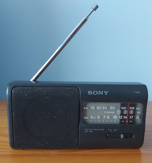 Sony ICF-380 AM/FM 2 Band Portable Radio, in good working order.