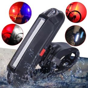 COB LED Bicycle Bike Cycling Front Rear Tail Light USB Rechargeable 6 Modes Waterproof Front Rear Tail LED Light