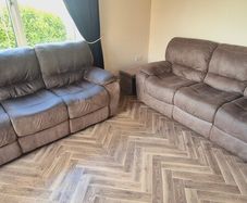 EZ Living Grey Suede Recliner Sofas