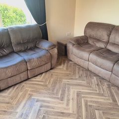 EZ Living Grey Suede Recliner Sofas
