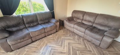 EZ Living Grey Suede Recliner Sofas