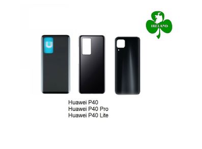 For Huawei P40/P40 Pro/P40 Lite Back Battery Cover Glass Back Housing Adhesive Replacement Black