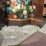 Antique 4 Panel hand painted lacquer wooden folding divider screen Image 7