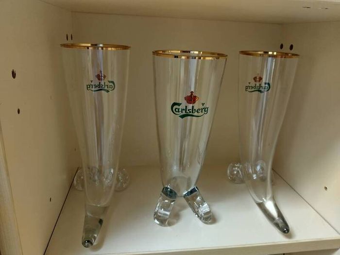 Carlsberg vintage horn glasses