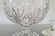 Large Footed  Crystal Bowl Heavy  Deep Cut