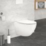 Wall-hung ceramic toilet,  long, rimless with soft-close Image 5