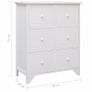 Side Cabinet with 6 Drawers White 60x30x75 cm Paulownia Wood Image 7