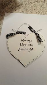 Black and white heart plaques