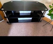 Black Glass Corner TV Stand  TV Unit