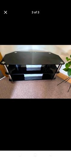 Black Glass Corner TV Stand  TV Unit