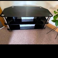 Black Glass Corner TV Stand  TV Unit