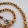 Antique Venetian African Eyes & Red African Tiny tire Shape Glass Beads Necklace Image 5