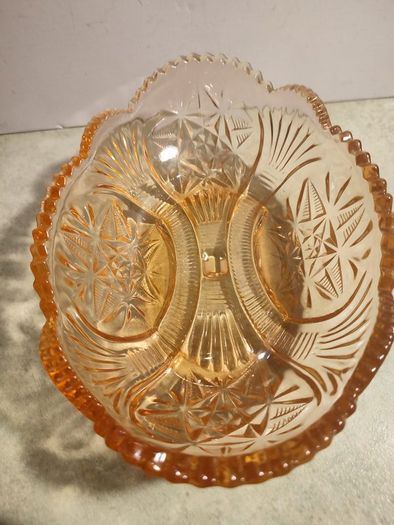 Vintage Deep PINK Decorative Oval Shape Bowl, Bohemian Home Decor Bowl, Cut Pattern DEEP PINK Glass Bowl