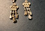 silver drop earrings with white stones