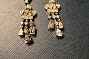 silver drop earrings with white stones