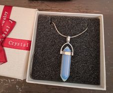 Blue Crystal Point Necklace Gift Boxed