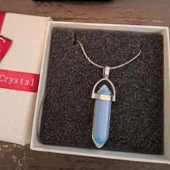 Blue Crystal Point Necklace Gift Boxed