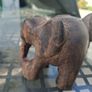Lovely pair of Vintage Solid Rosewood Wooden Hand Carved Elephants Image 7