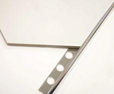 8mm Aluminium Tile Trim Chrome - Round Edge 2.4m