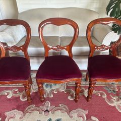 Dining chairs (Three velvet spoon back)