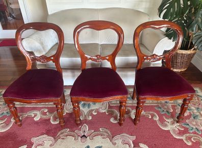Dining chairs (Three velvet spoon back)