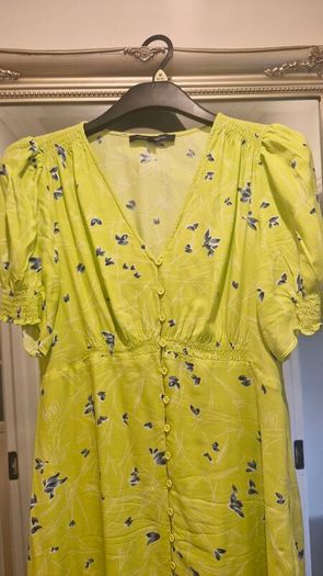 Stunning French connection lime green and cobalt blue dress