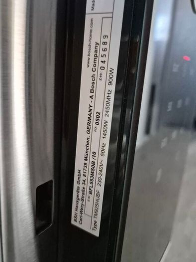 Bosch Built-in Microwave (Model BFL553MS0B)  Excellent Condition