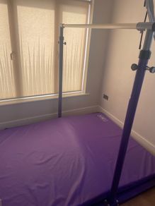 Gymnastics bar and mat