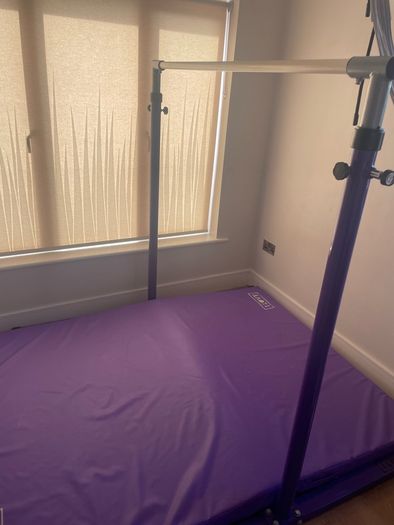 Gymnastics bar and mat