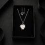 Vintage Sterling Silver Heart Locket Necklace Image 2