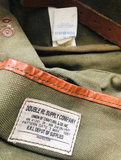 Rrl Double Ralph Lauren Army Canvas Leather Bag Rare!