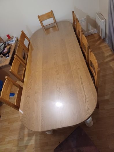 Bespoke  dining room /kitchen table with ten chairs