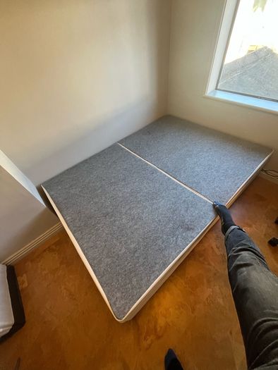 Double bed  - ottoman-style side-opening with storage