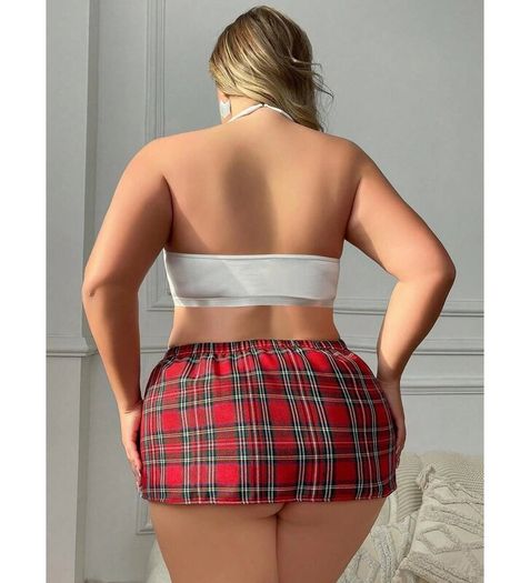 Plus Size Schoolgirl Lingerie Costume Set