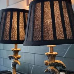 Fabulous Pair Peacock Bronze Metal Lamps