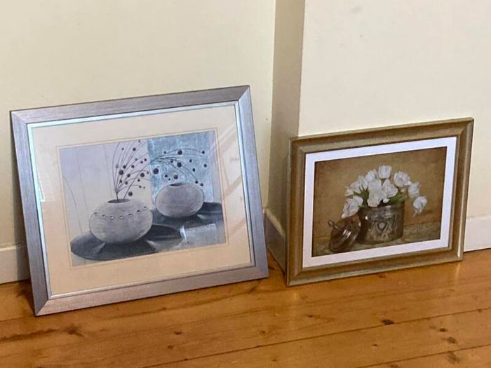 2 Framed Still Life Wall Art Prints |  - Silver & Gold Frames
