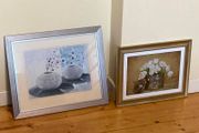 2 Framed Still Life Wall Art Prints |  - Silver &amp; Gold Frames
