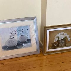 2 Framed Still Life Wall Art Prints |  - Silver & Gold Frames