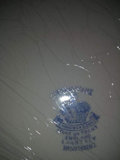Antique bon china biscuit plate Corona Ware.