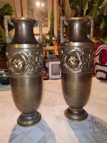 Art Nouveau Brass Vase, Beldray,
