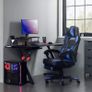 _Gaming Chair, Desk Chair with Footrest, Office Chair with Headrest and Lumbar Cushion, Height Adjustable, Ergonomic, 90-135deg Tilt Angle, 150 kg Load Capacity, Black + Blue Image 2