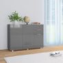 Sideboard High Gloss Grey 107x35x76 cm Image 10
