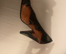 Mango snakeskin heels Leather