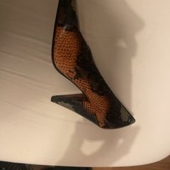 Mango snakeskin heels Leather
