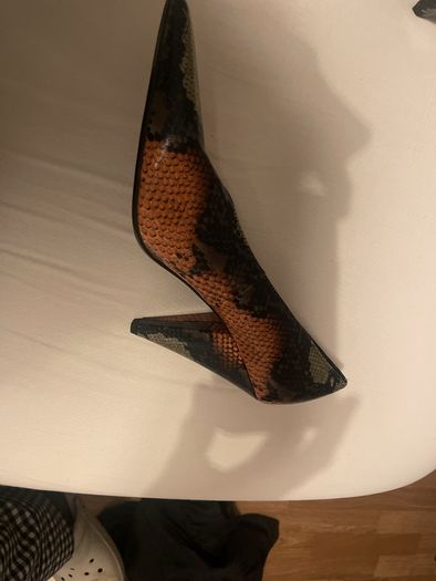 Mango snakeskin heels Leather