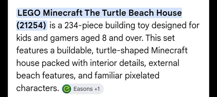 Brand New Lego Minecraft The Turtle Beach House Set